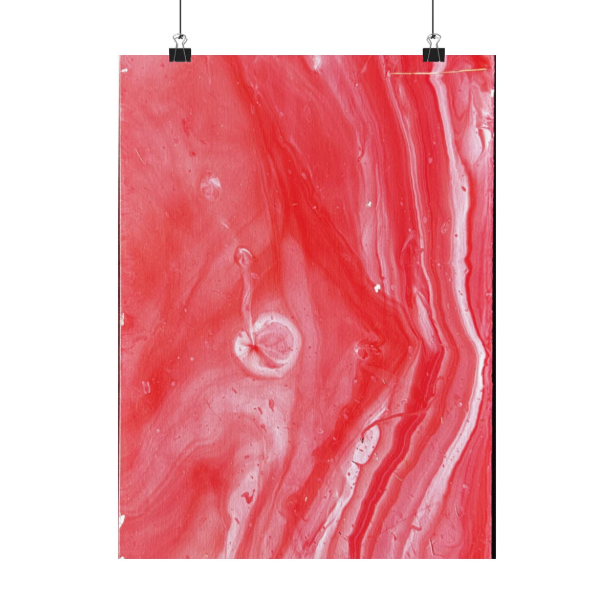 Red Marble Mars Matte Vertical Poster Abstract Red & Cream Wall Art