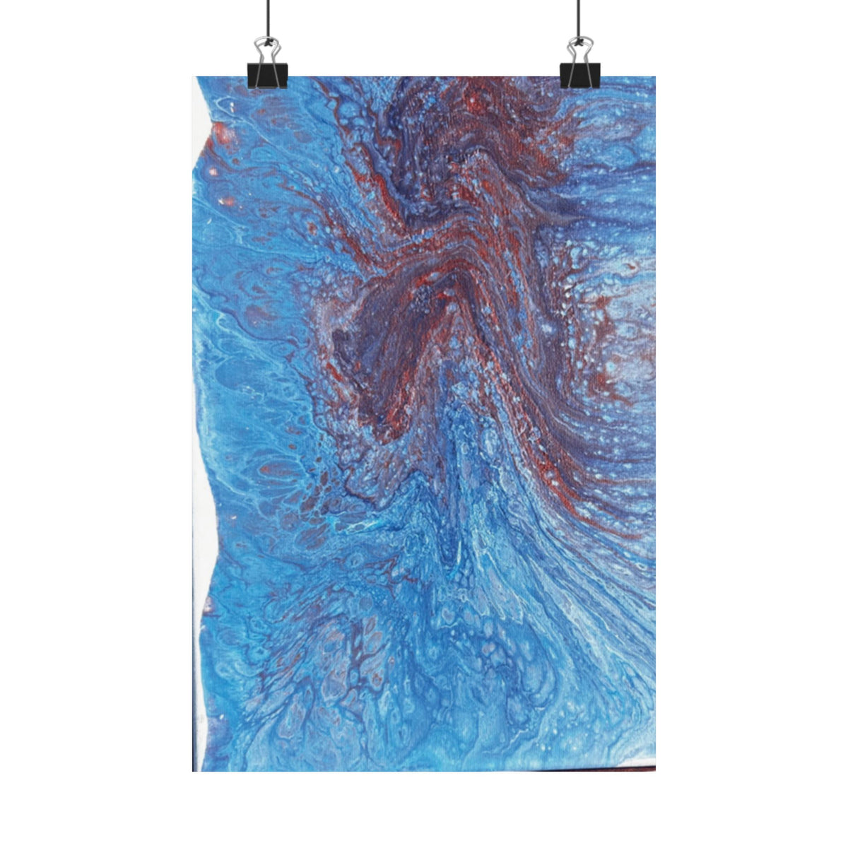 Abstract Blue Resin Art Poster Matte Vertical Wall Art