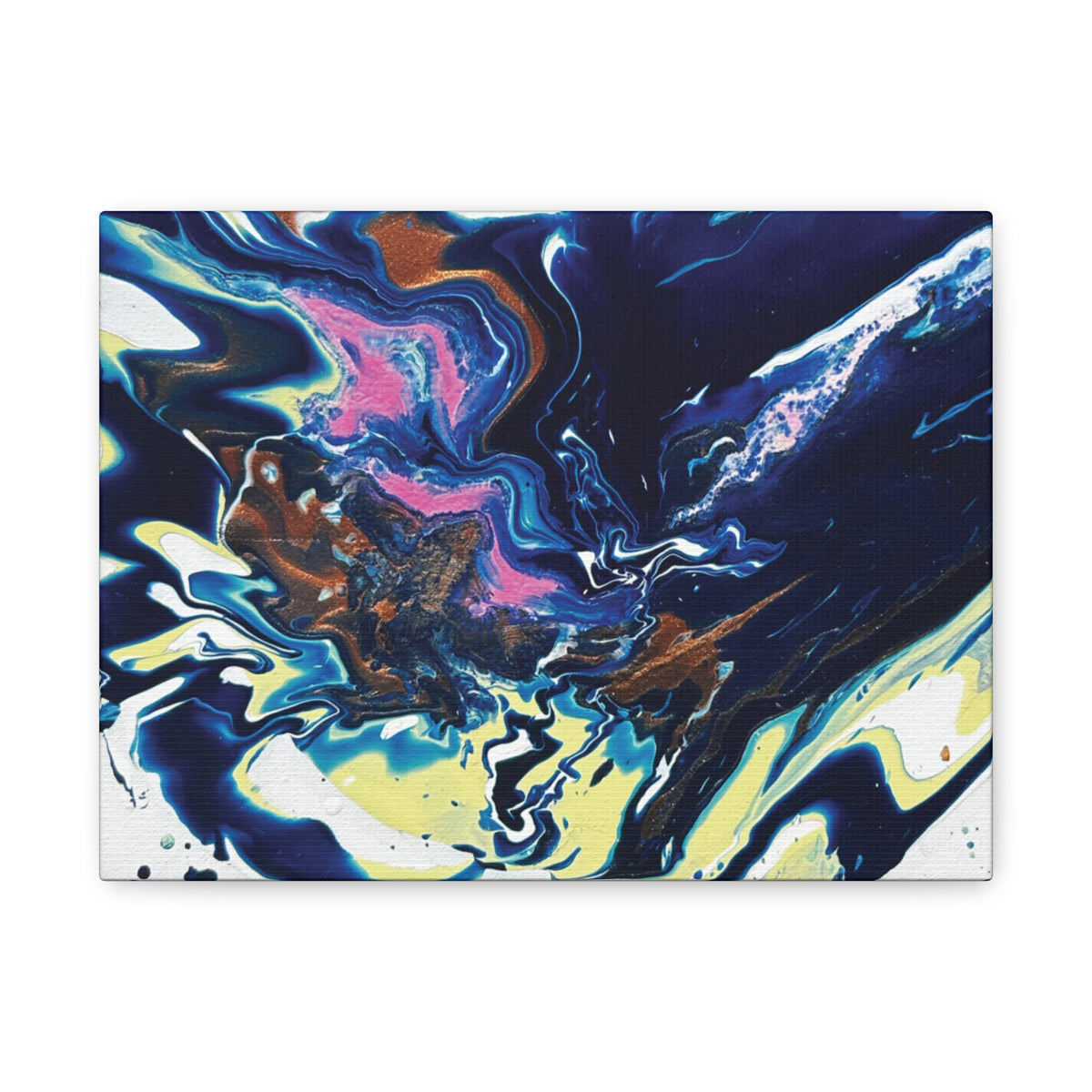 Change Abstract Blue Fluid Art Matte Canvas Print (Stretched Wall Art)