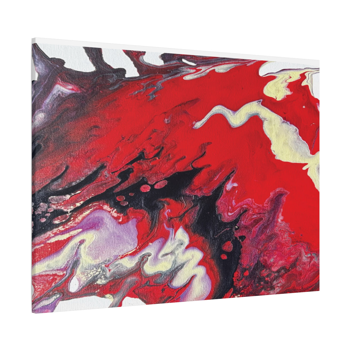 Power Abstract Red Fluid Art Canvas Print (Matte Stretched 1.25")