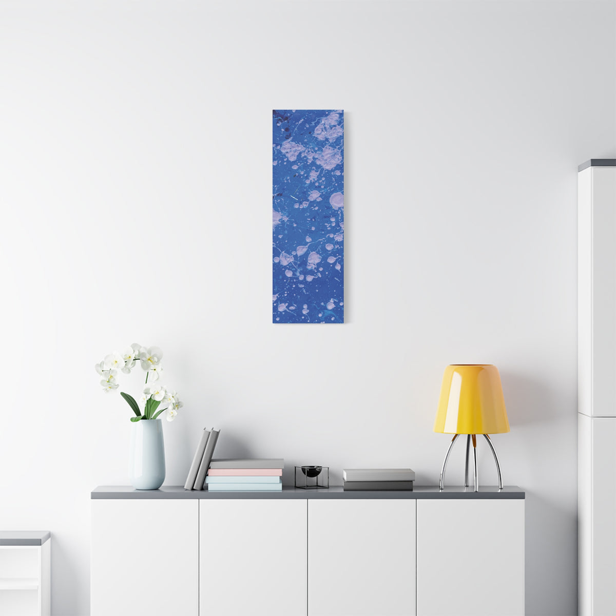 Blue Abstract Splatter Canvas Print  Dots (Matte Stretched 1.25")