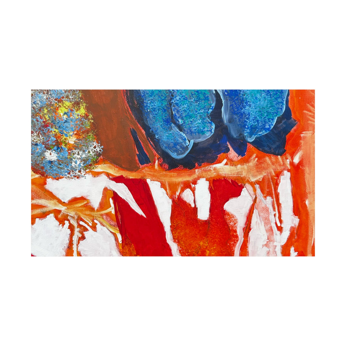 Abstract Color Splash Matte Poster Vibrant Horizontal Modern Wall Art