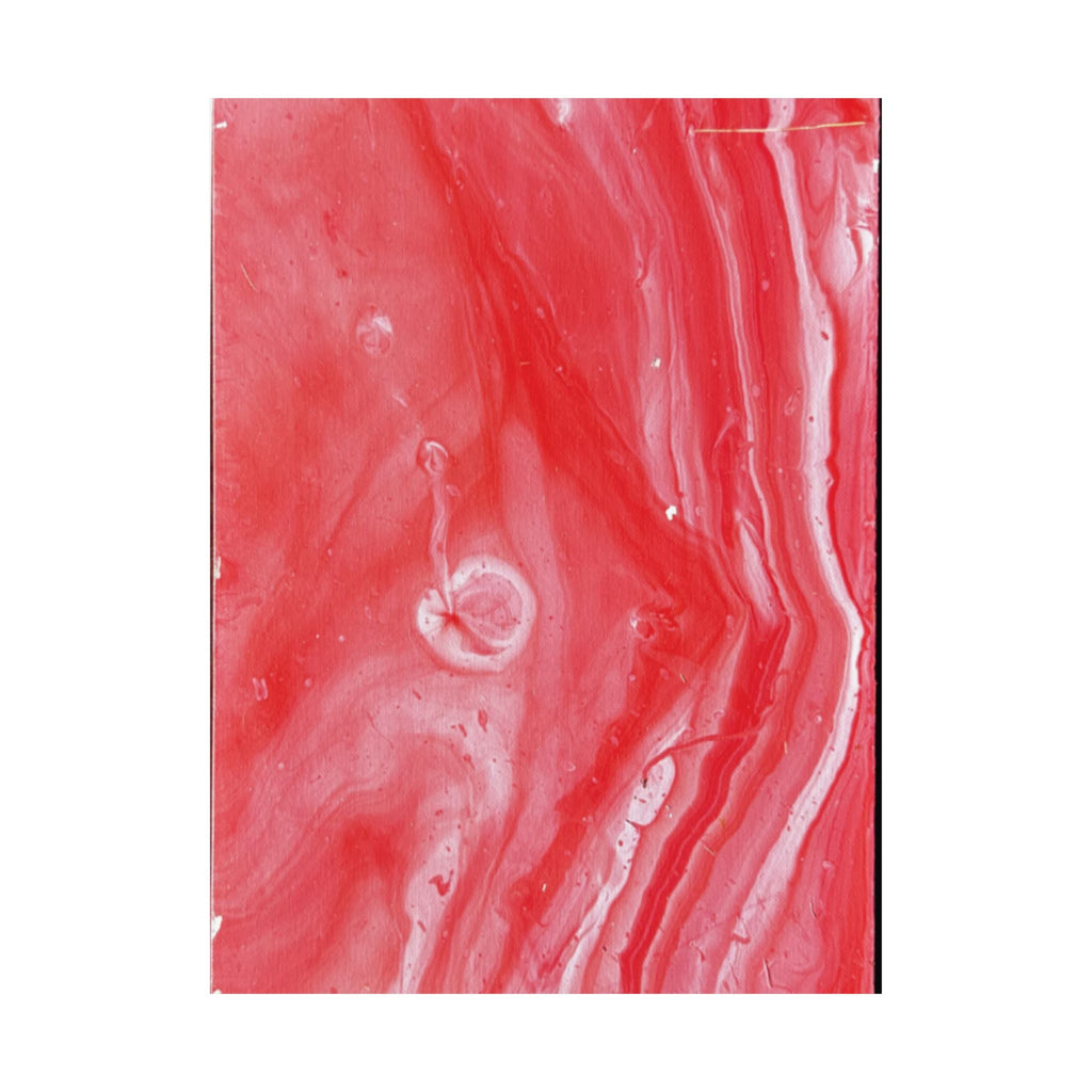 Red Marble Mars Matte Vertical Poster Abstract Red & Cream Wall Art