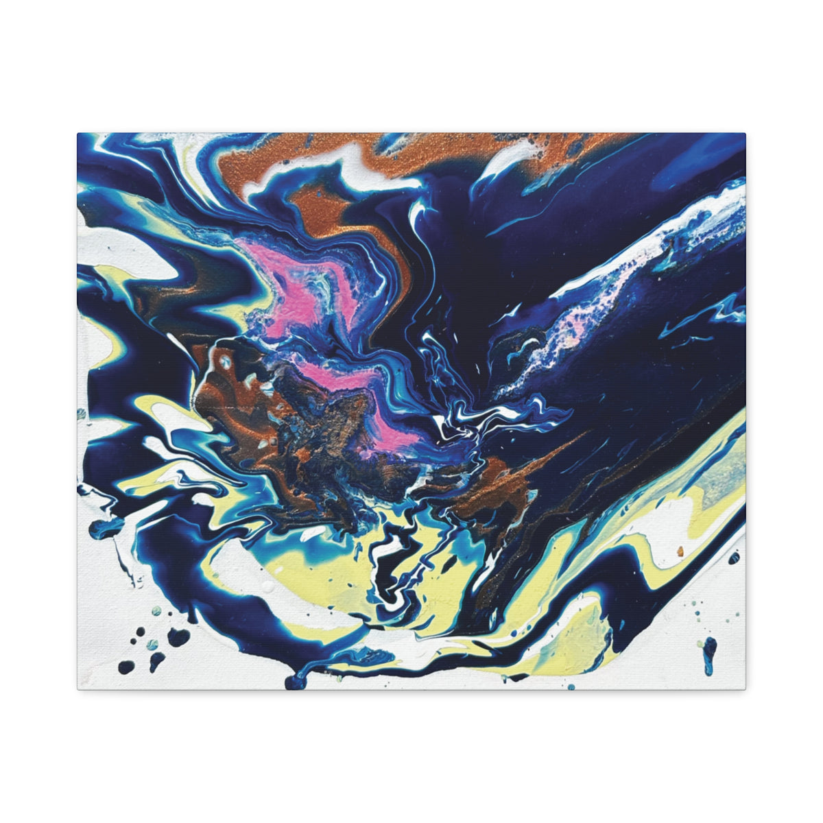 Change Abstract Blue Fluid Art Matte Canvas Print (Stretched Wall Art)