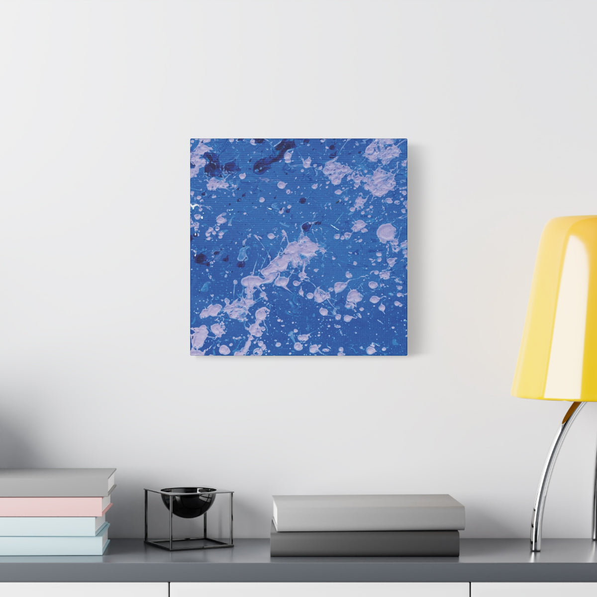 Blue Abstract Splatter Canvas Print  Dots (Matte Stretched 1.25")