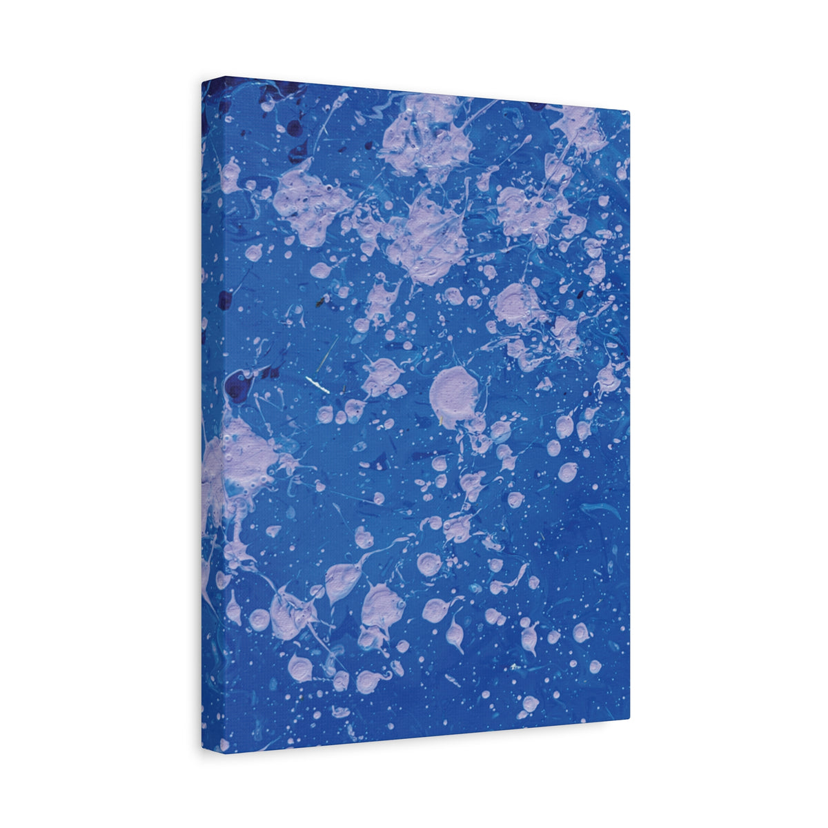 Blue Abstract Splatter Canvas Print  Dots (Matte Stretched 1.25")