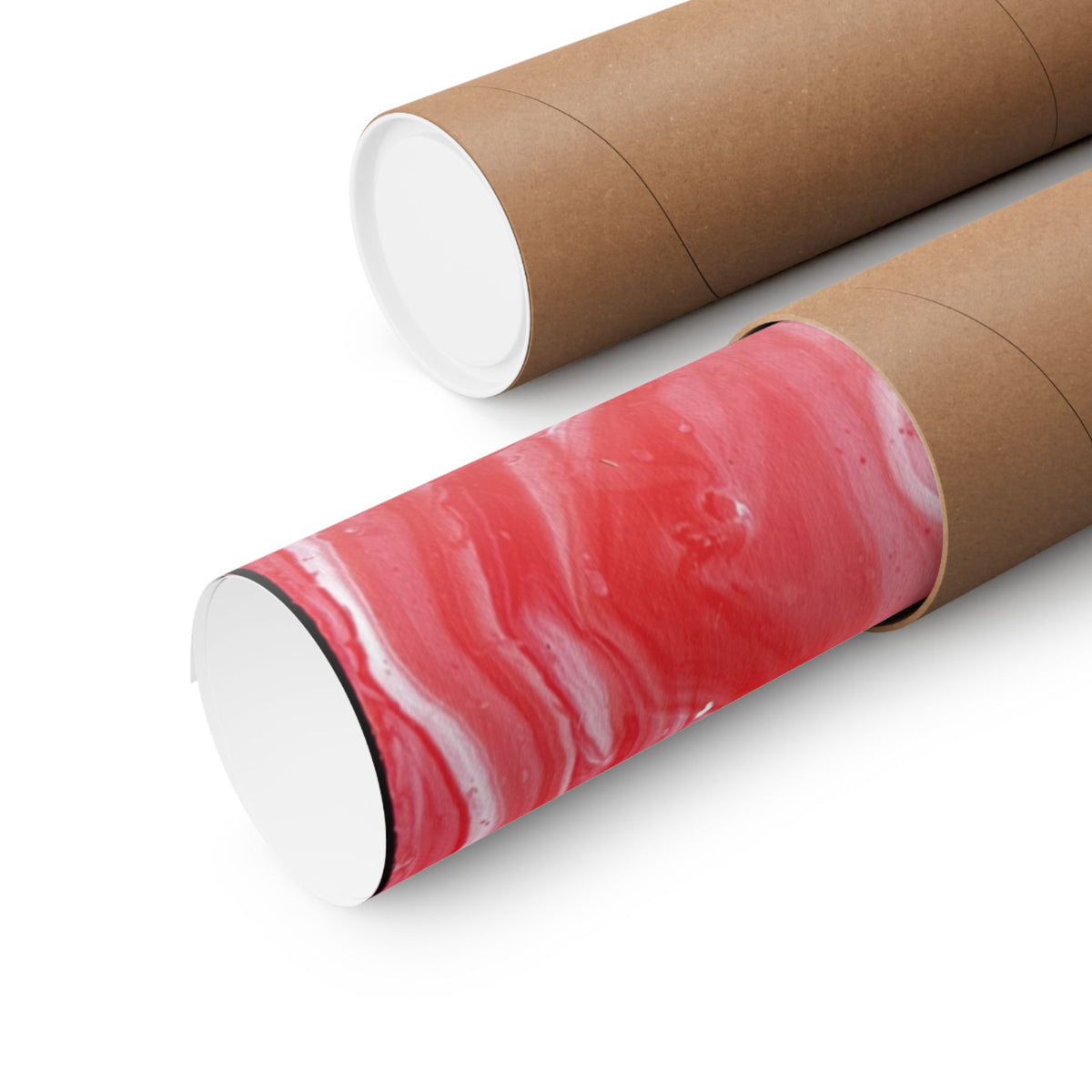 Red Marble Mars Matte Vertical Poster Abstract Red & Cream Wall Art