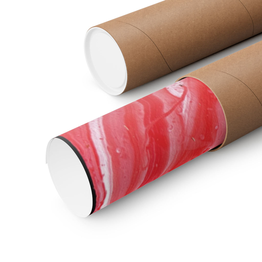 Red Marble Mars Matte Vertical Poster Abstract Red & Cream Wall Art