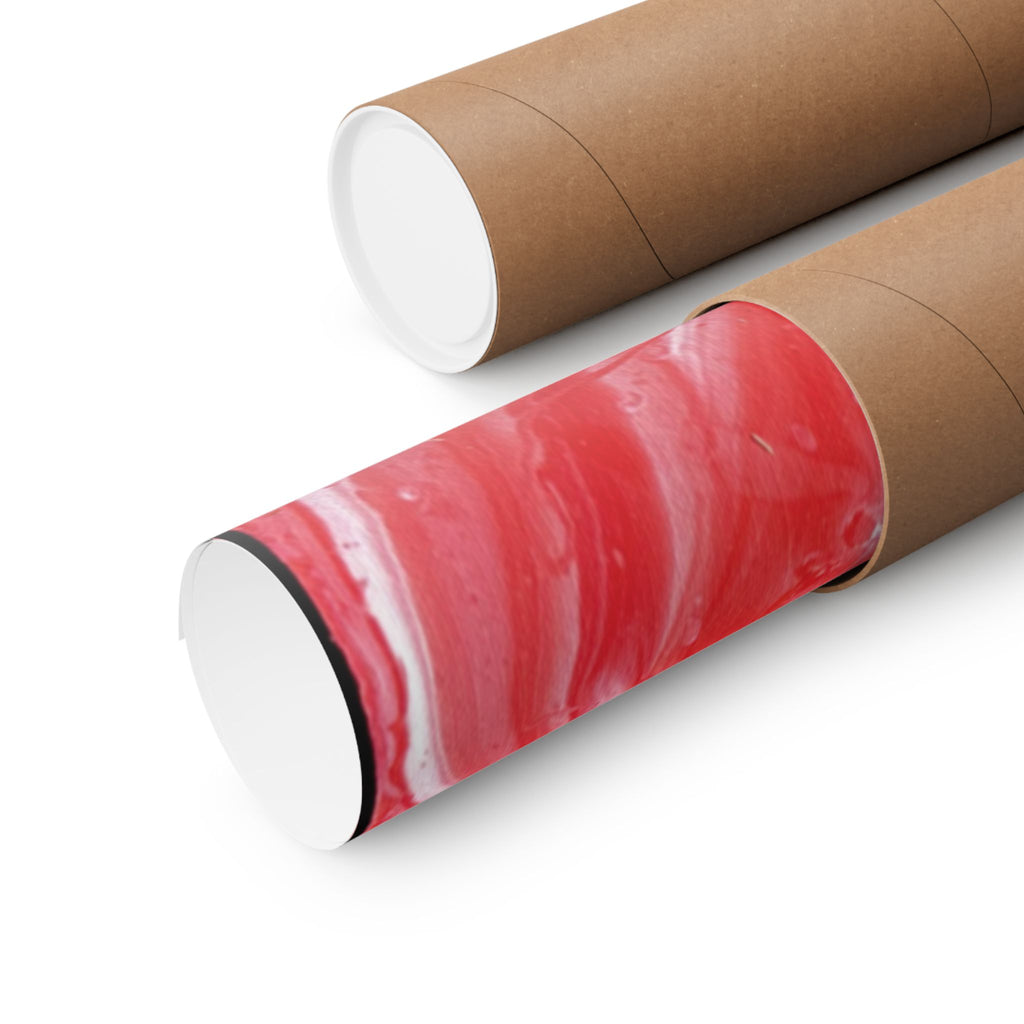 Red Marble Mars Matte Vertical Poster Abstract Red & Cream Wall Art