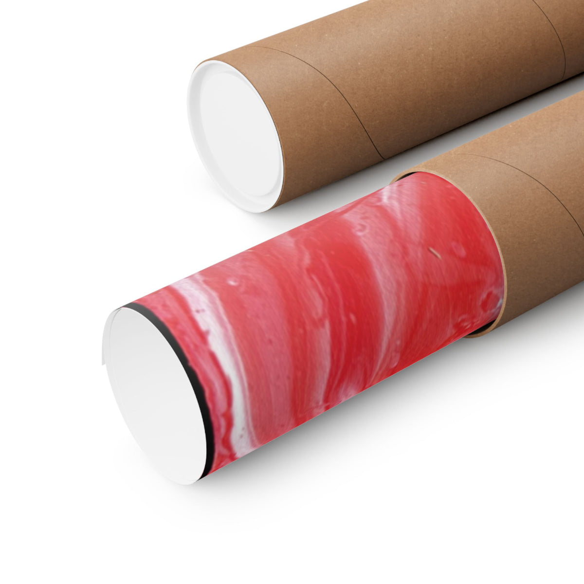 Red Marble Mars Matte Vertical Poster Abstract Red & Cream Wall Art