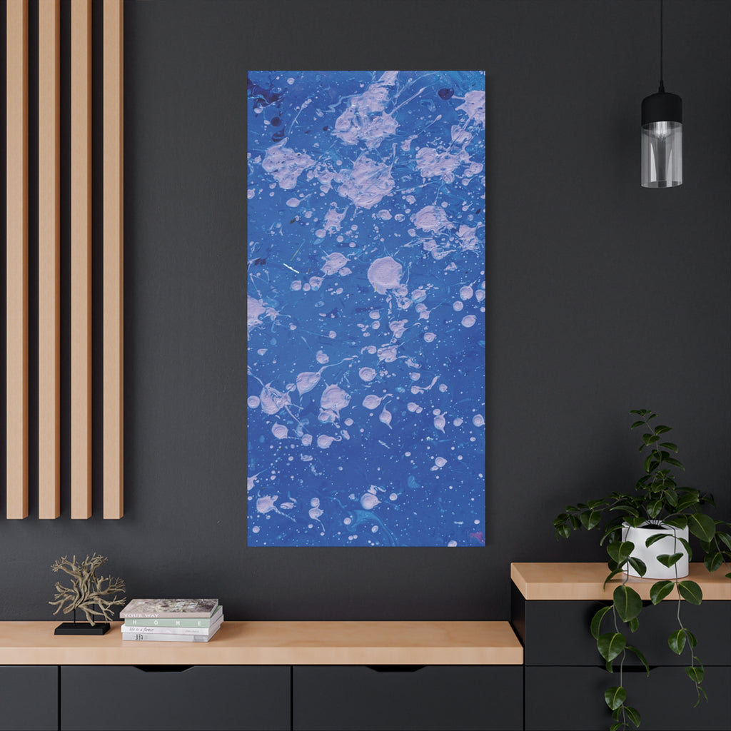 Blue Abstract Splatter Canvas Print  Dots (Matte Stretched 1.25")