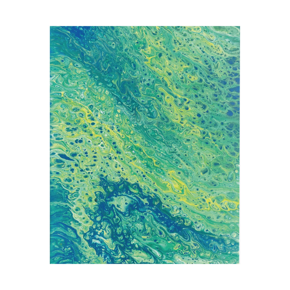 Moss Abstract Ocean Flow Matte Poster (Blue-Green Vertical Fluid Art)