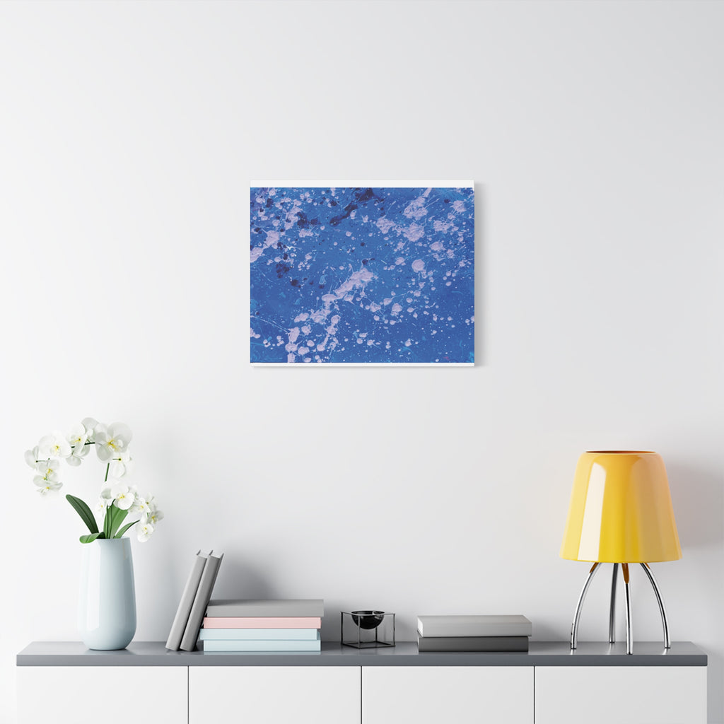 Blue Abstract Splatter Canvas Print  Dots (Matte Stretched 1.25")