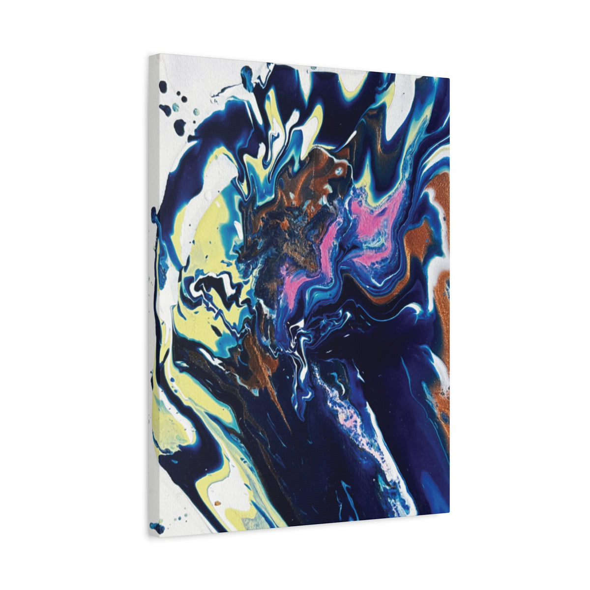 Change Abstract Blue Fluid Art Matte Canvas Print (Stretched Wall Art)