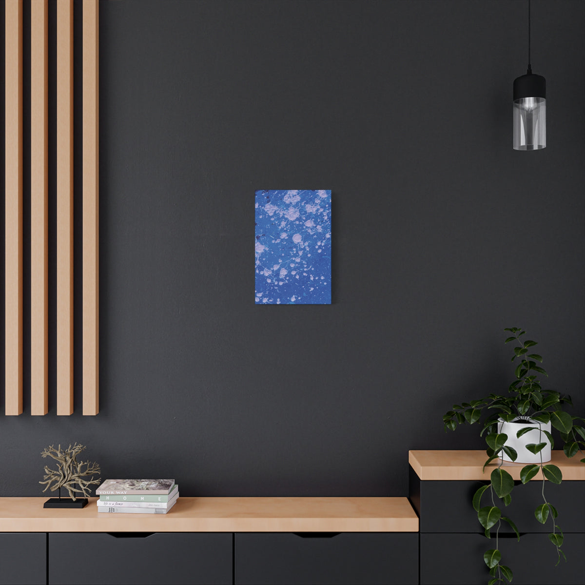 Blue Abstract Splatter Canvas Print  Dots (Matte Stretched 1.25")