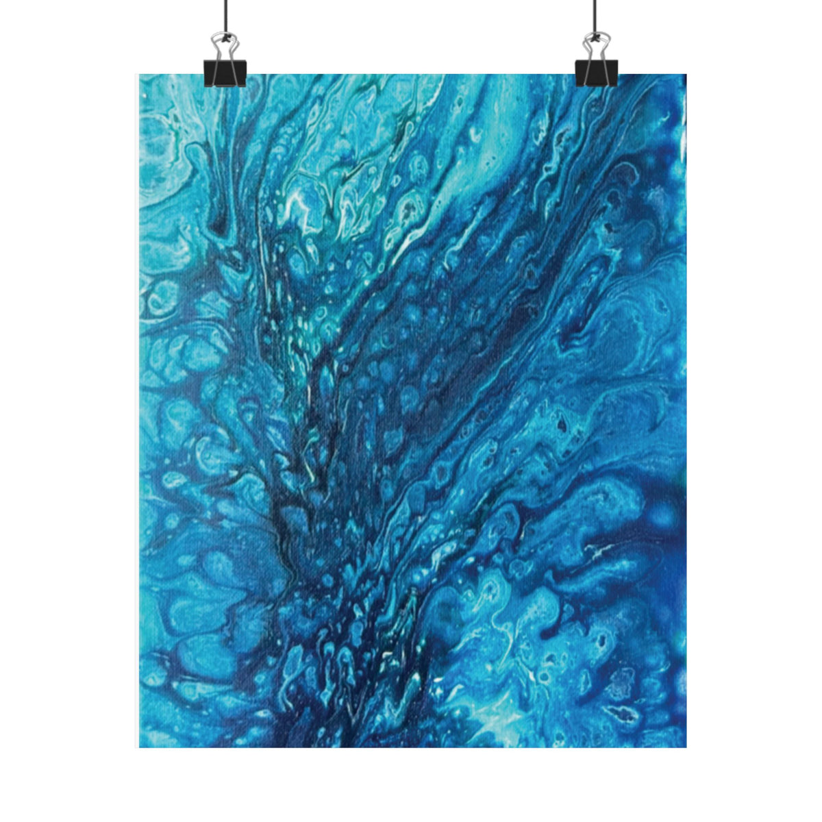 Abstract Ocean Blue Matte Poster Vertical Wall Art Print