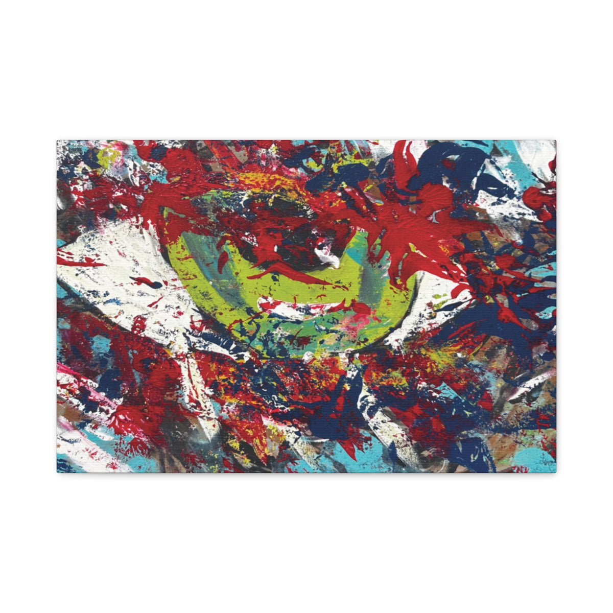 Abstract Burst Matte Canvas Print Eye Colorful Modern Wall Art, Stretched 1.25"