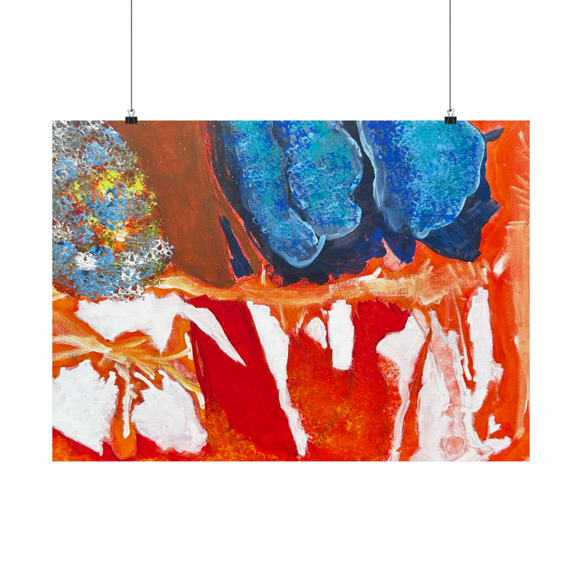 Abstract Color Splash Matte Poster Vibrant Horizontal Modern Wall Art