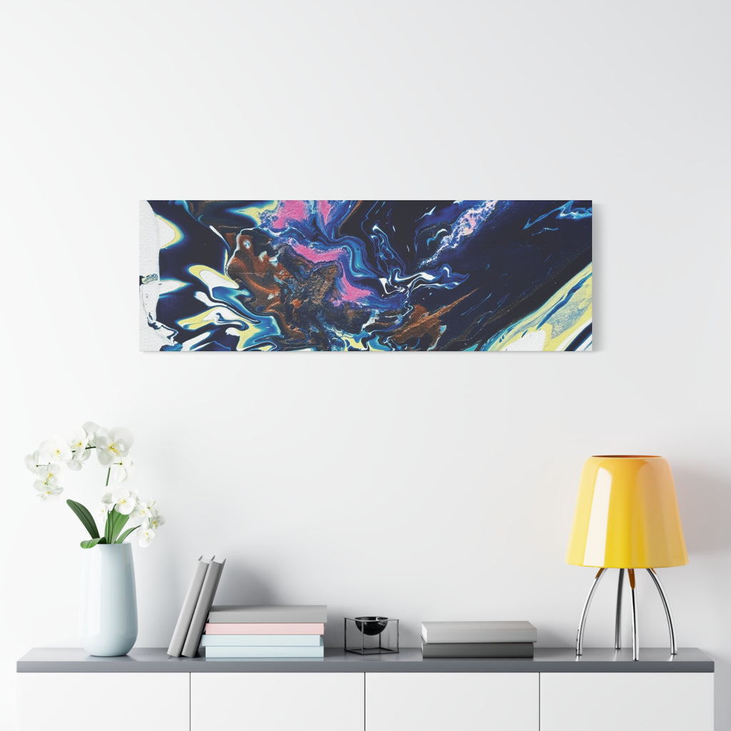 Change Abstract Blue Fluid Art Matte Canvas Print (Stretched Wall Art)
