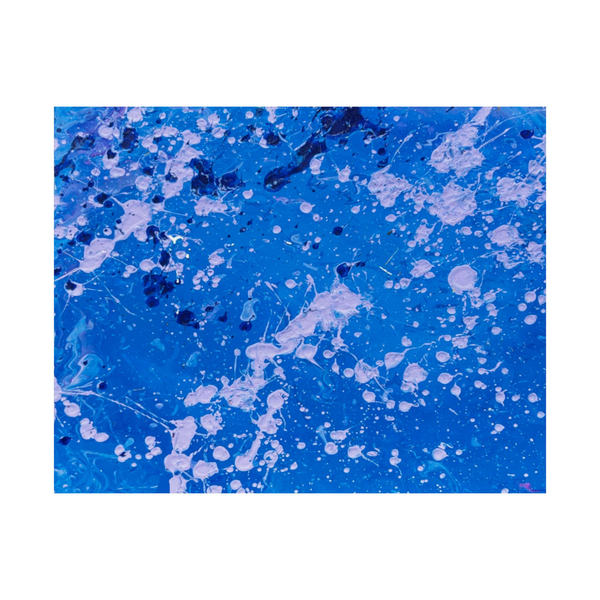 Blue Abstract Splash Matte Poster Horizontal Ocean-Inspired Art Print