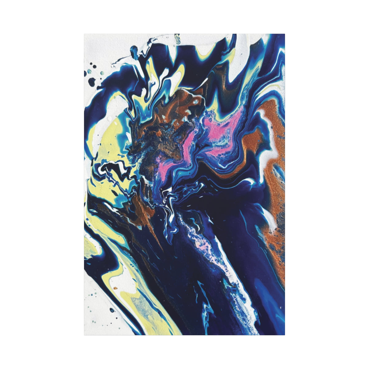 Change Abstract Blue Fluid Art Matte Canvas Print (Stretched Wall Art)