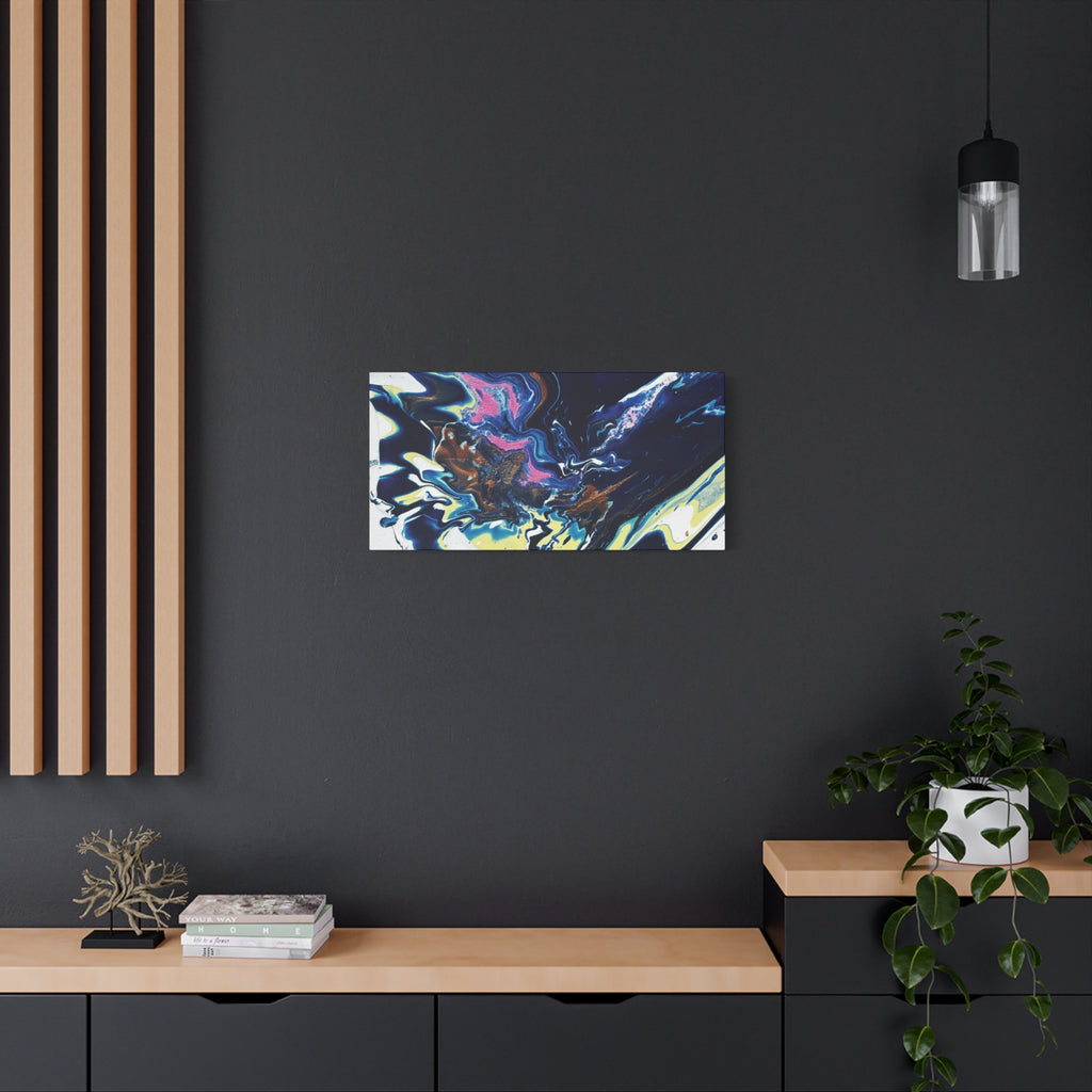 Change Abstract Blue Fluid Art Matte Canvas Print (Stretched Wall Art)