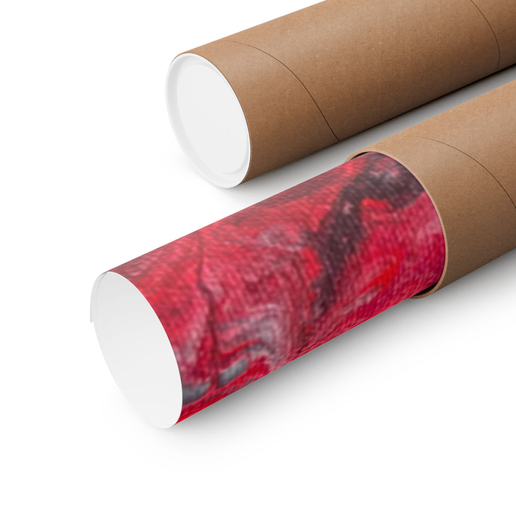 Power Abstract Red Fluid Art Matte Poster (Horizontal)