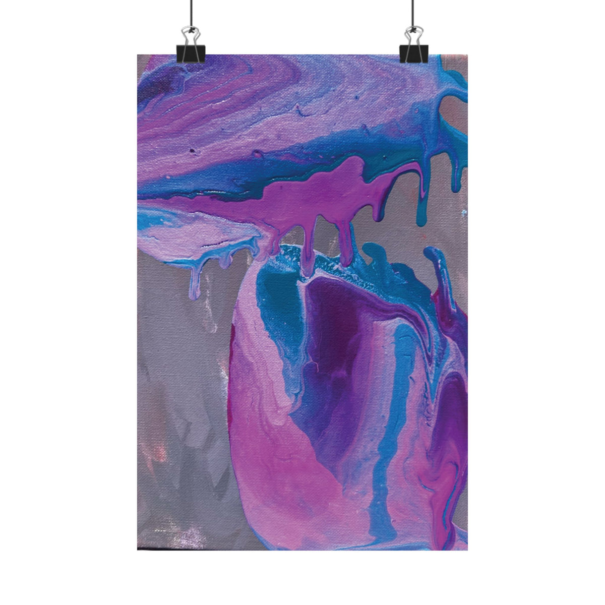 Wave Abstract Purple Fluid Art Matte Poster