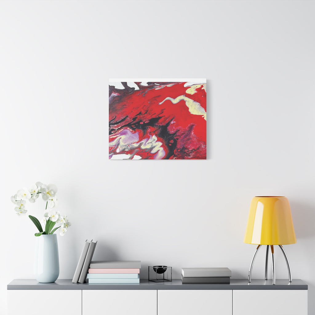 Power Abstract Red Fluid Art Canvas Print (Matte Stretched 1.25")