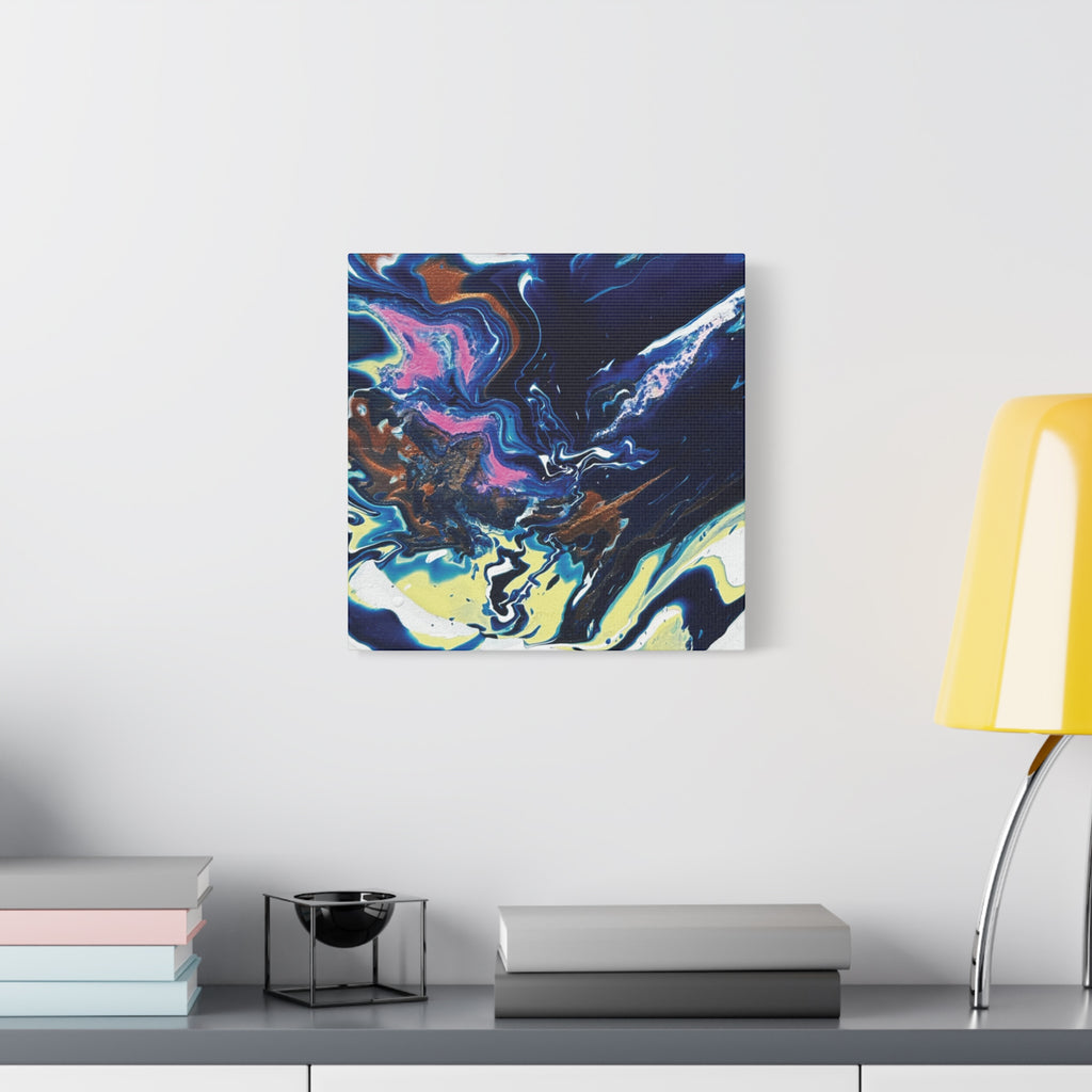 Change Abstract Blue Fluid Art Matte Canvas Print (Stretched Wall Art)