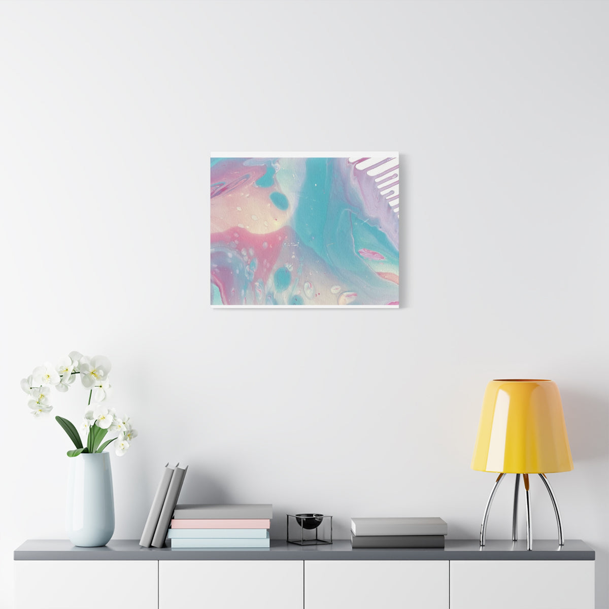 Pastel Fluid Animal Canvas Print Abstract Acrylic Pour Wall Art