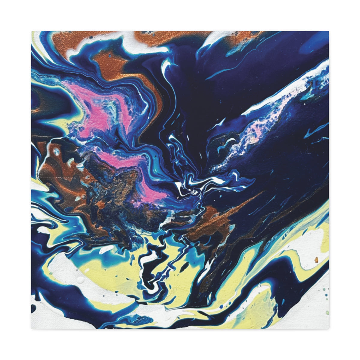 Change Abstract Blue Fluid Art Matte Canvas Print (Stretched Wall Art)