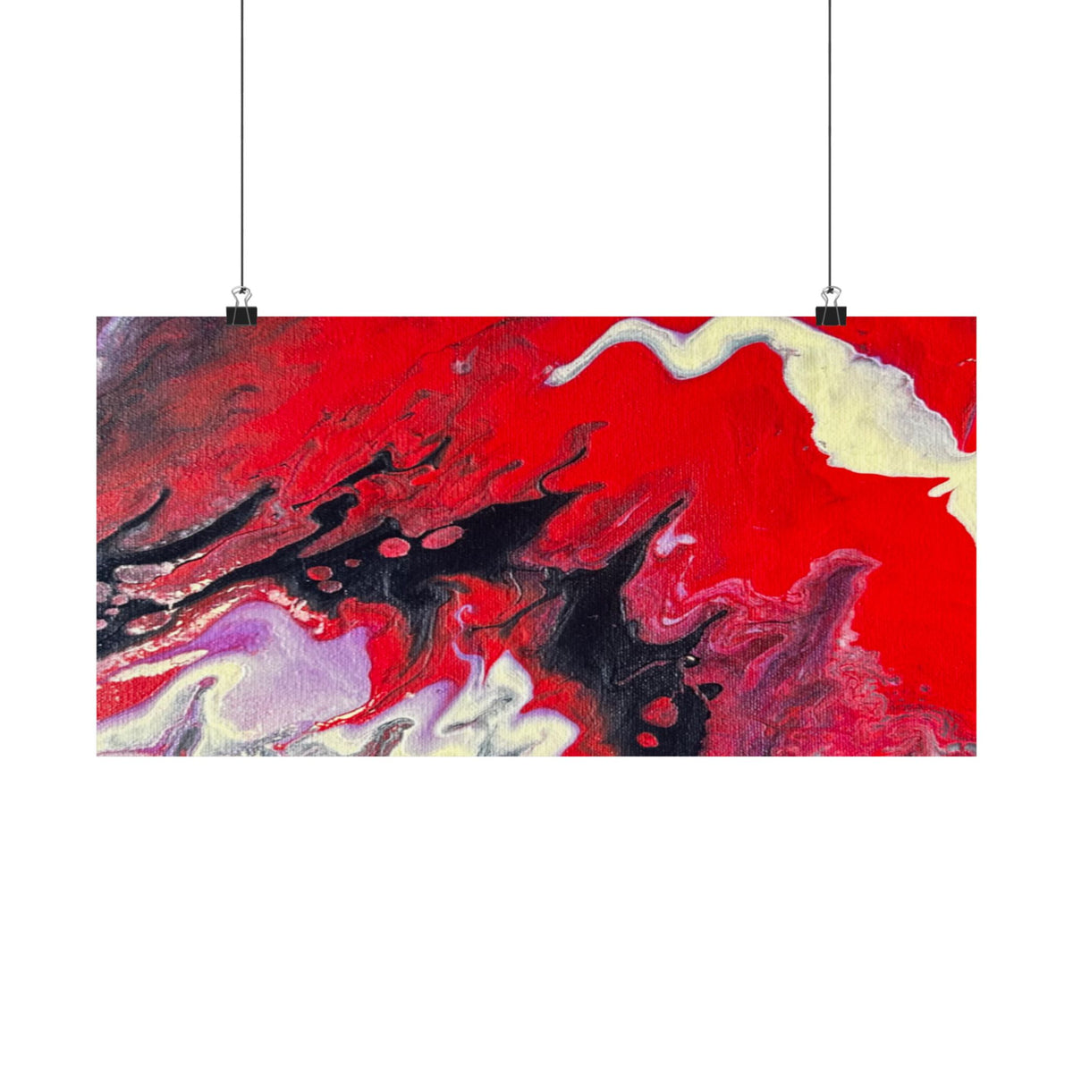 Power Abstract Red Fluid Art Matte Poster (Horizontal)