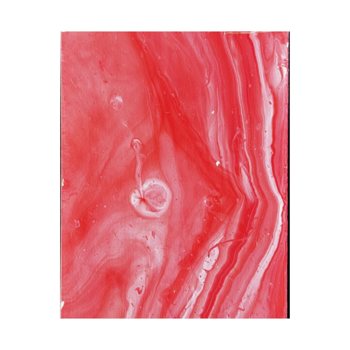 Red Marble Mars Matte Vertical Poster Abstract Red & Cream Wall Art