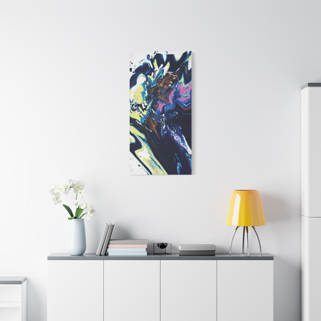 Change Abstract Blue Fluid Art Matte Canvas Print (Stretched Wall Art)