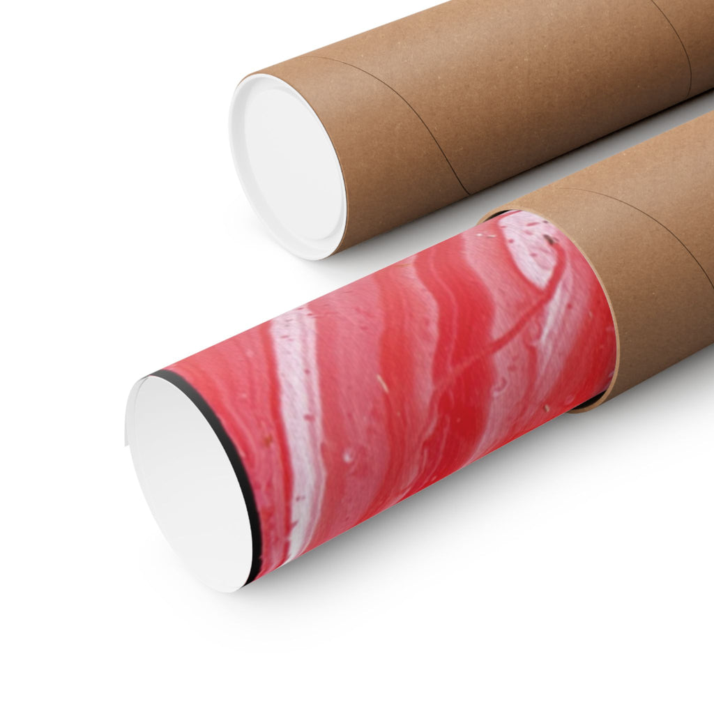Red Marble Mars Matte Vertical Poster Abstract Red & Cream Wall Art