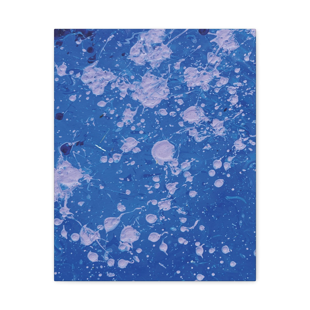 Blue Abstract Splatter Canvas Print  Dots (Matte Stretched 1.25")