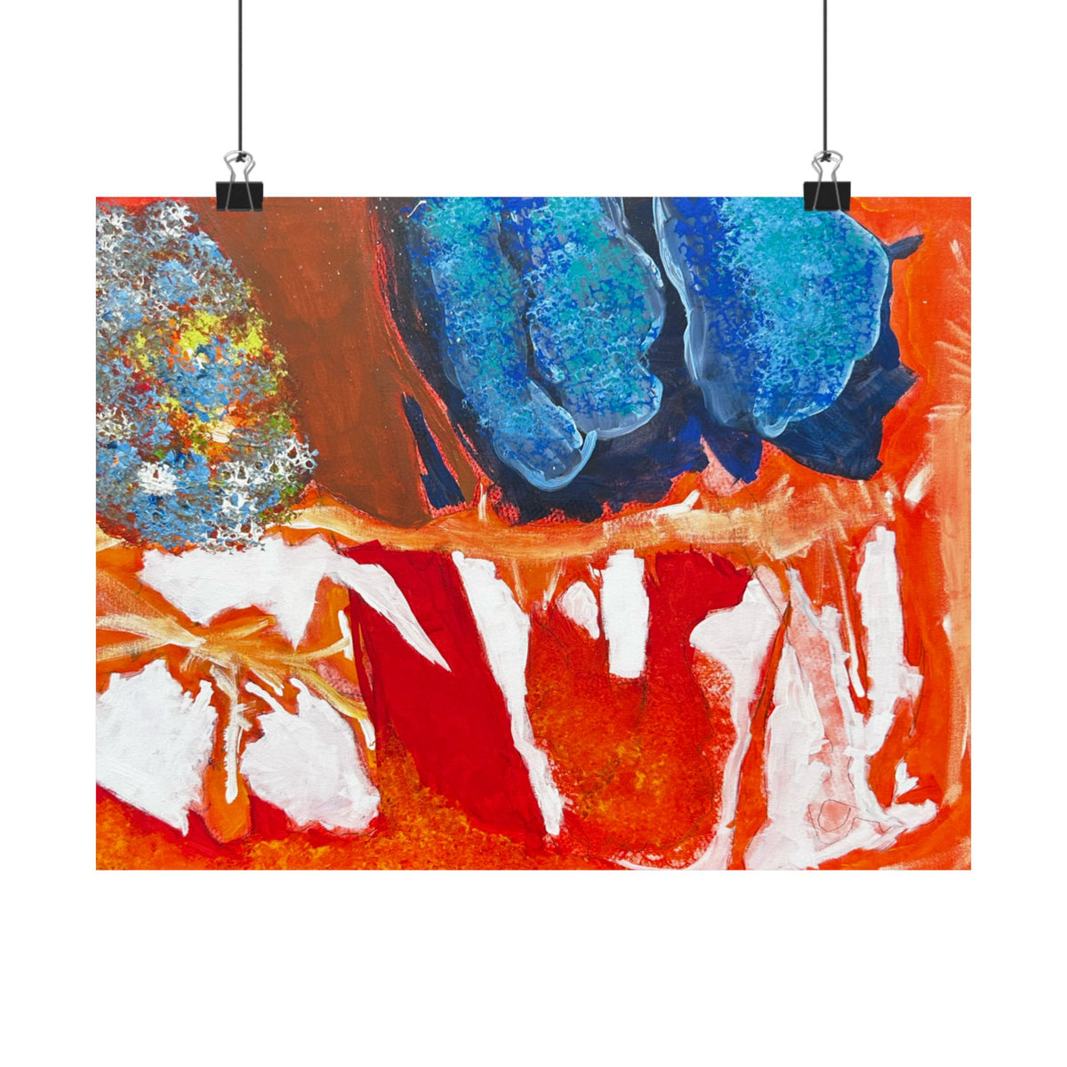 Abstract Color Splash Matte Poster Vibrant Horizontal Modern Wall Art