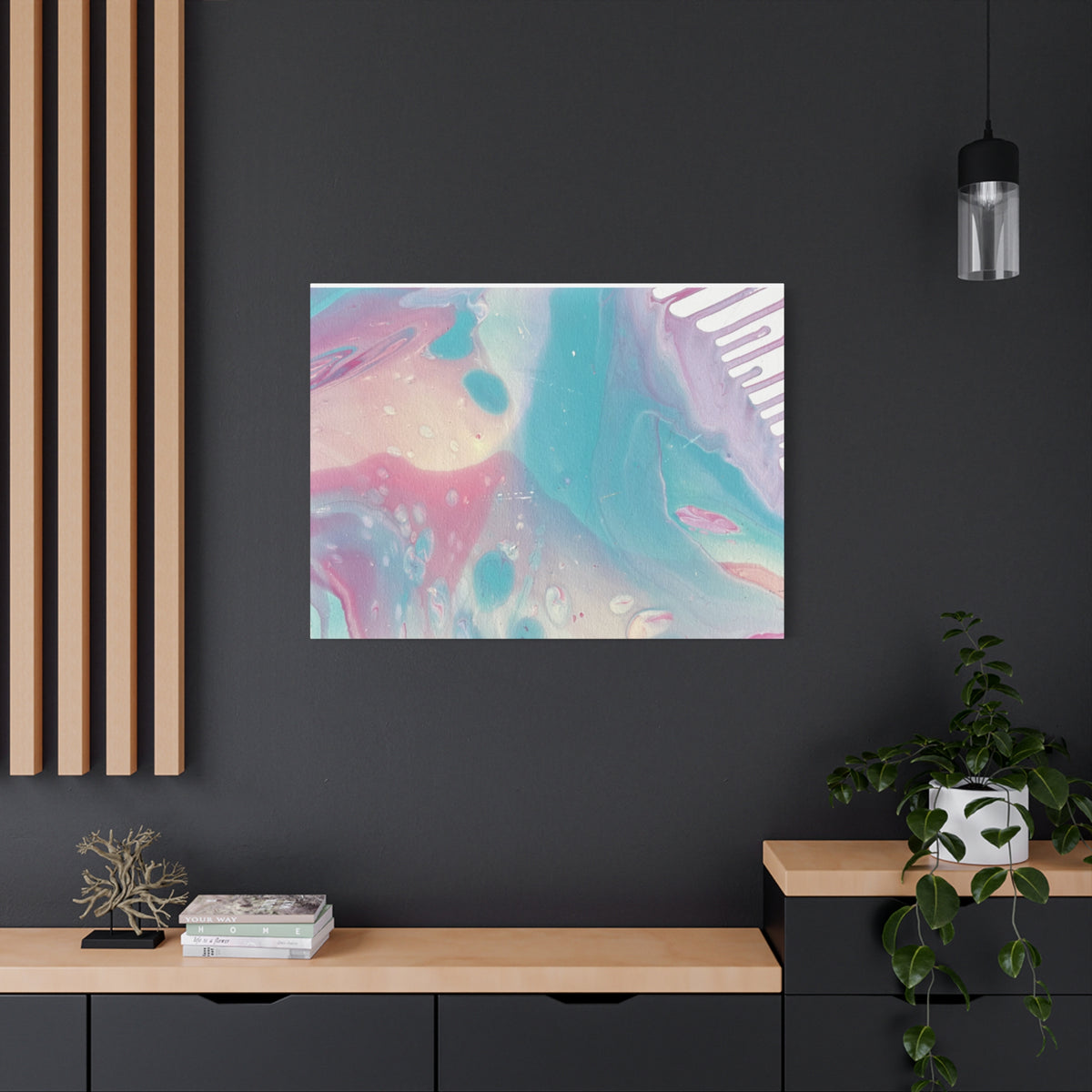 Pastel Fluid Animal Canvas Print Abstract Acrylic Pour Wall Art