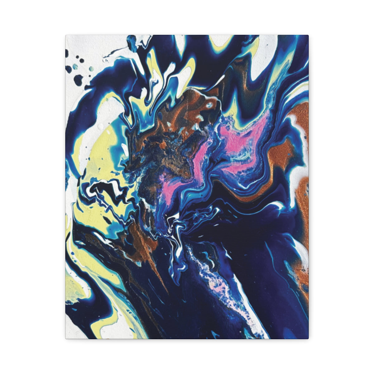 Change Abstract Blue Fluid Art Matte Canvas Print (Stretched Wall Art)