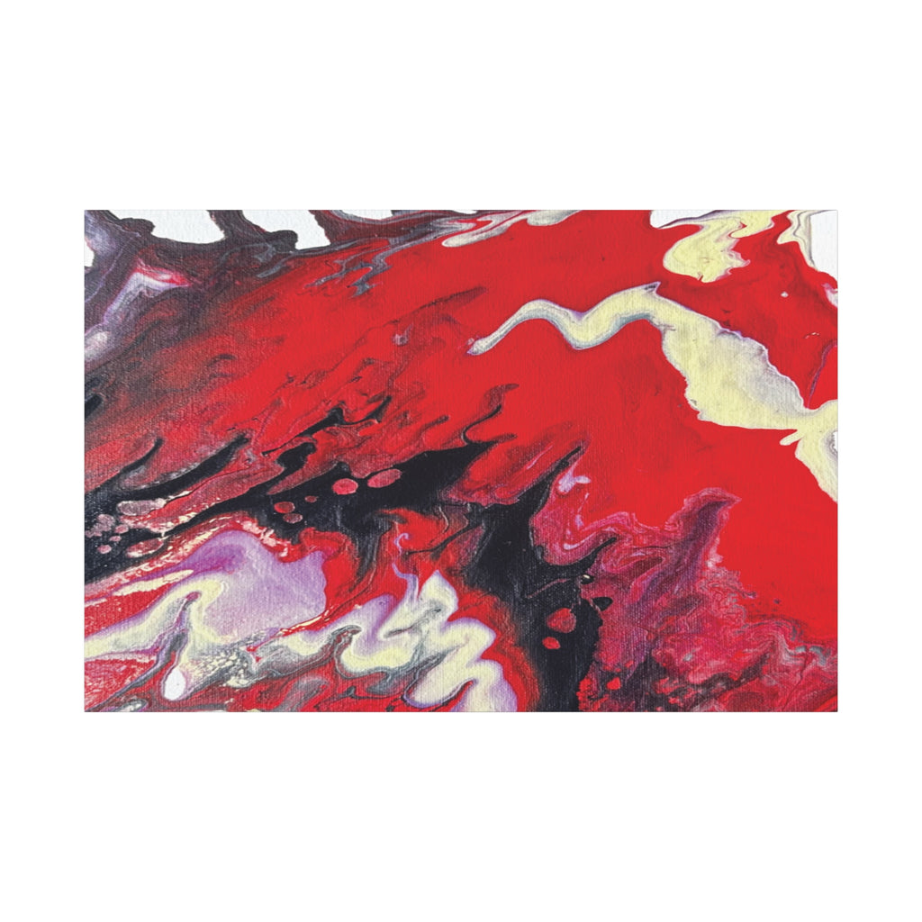 Power Abstract Red Fluid Art Canvas Print (Matte Stretched 1.25")