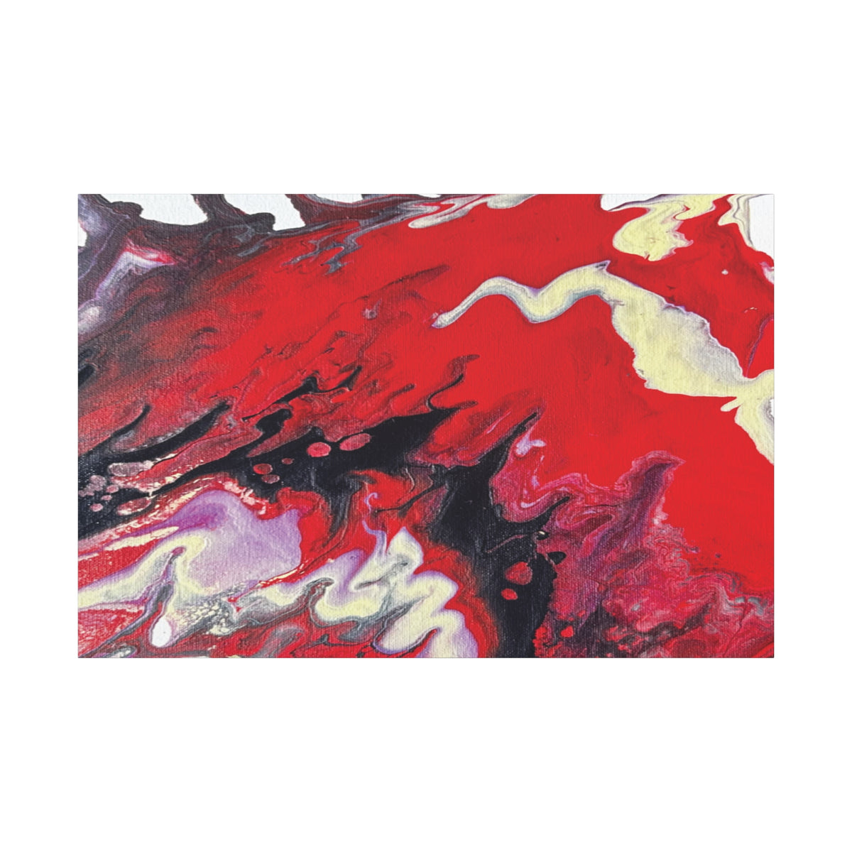 Power Abstract Red Fluid Art Canvas Print (Matte Stretched 1.25")