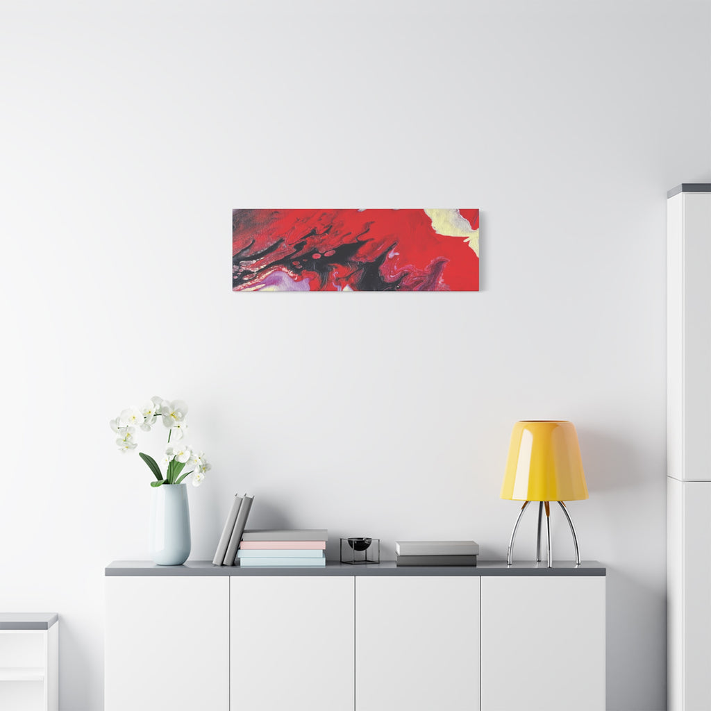 Power Abstract Red Fluid Art Canvas Print (Matte Stretched 1.25")