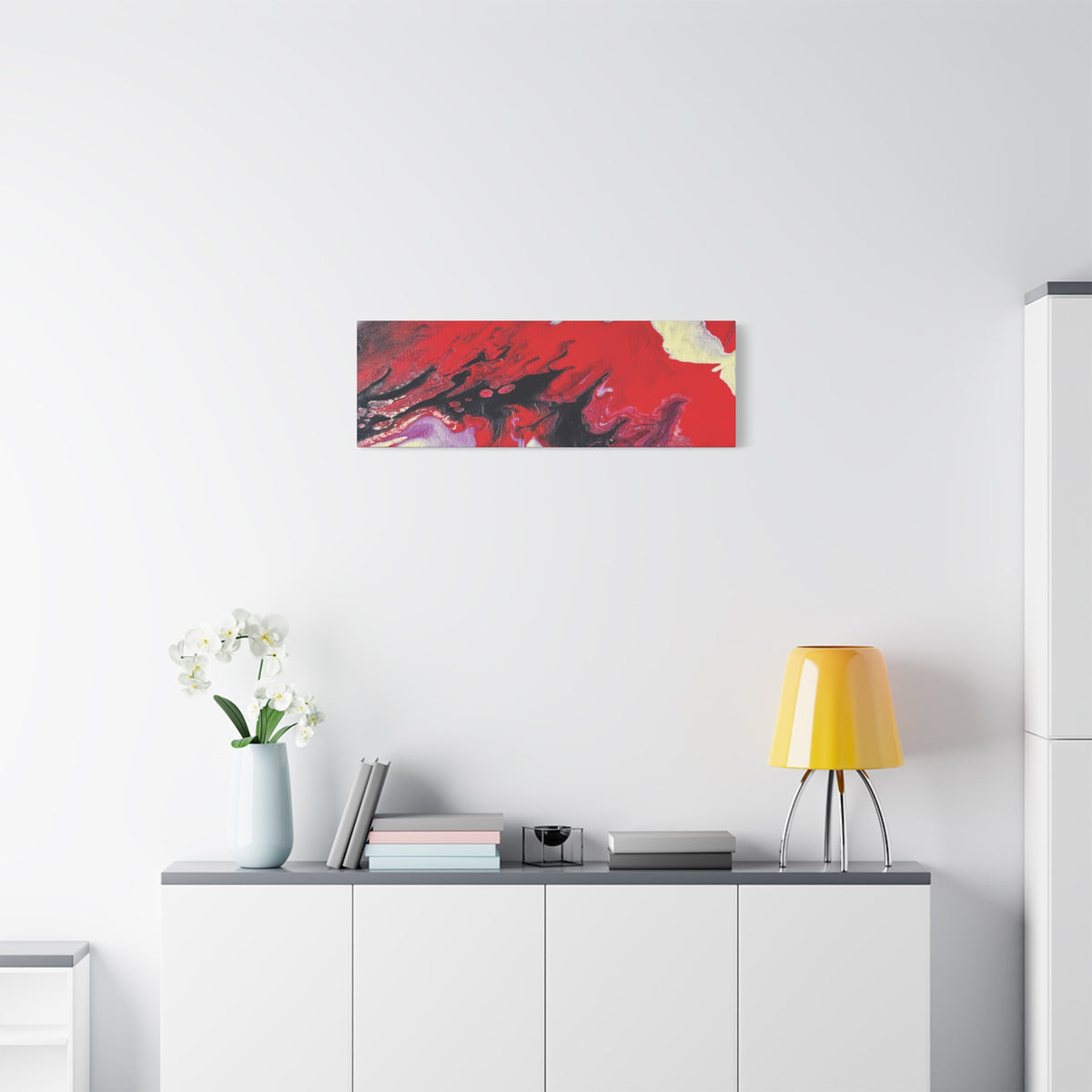 Power Abstract Red Fluid Art Canvas Print (Matte Stretched 1.25")