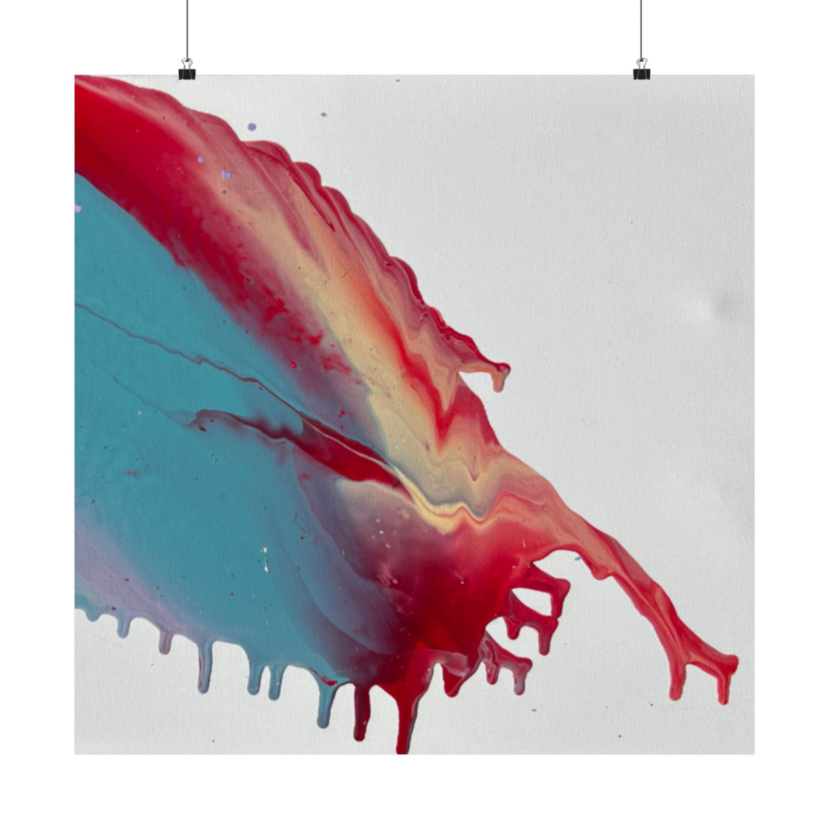 Abstract Paint Splash Matte Horizontal Poster Ceiling Colorful Fluid Art Wall Print
