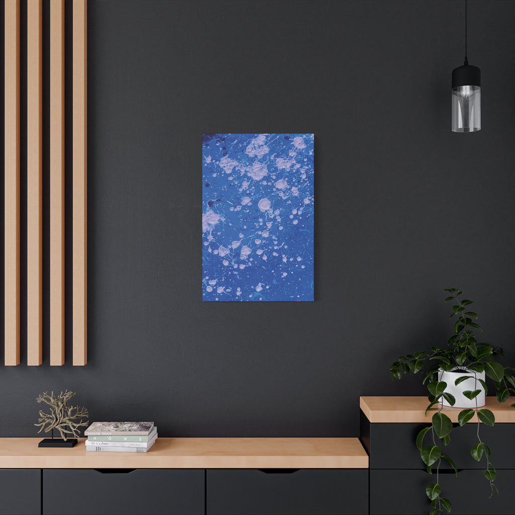 Blue Abstract Splatter Canvas Print  Dots (Matte Stretched 1.25")
