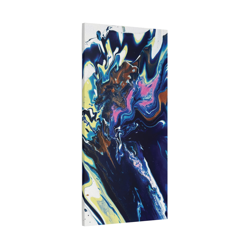 Change Abstract Blue Fluid Art Matte Canvas Print (Stretched Wall Art)