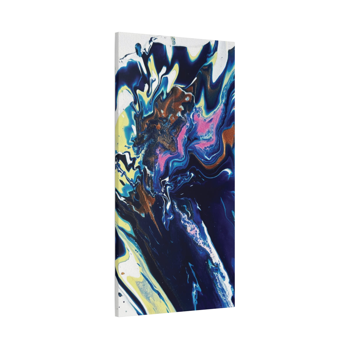 Change Abstract Blue Fluid Art Matte Canvas Print (Stretched Wall Art)