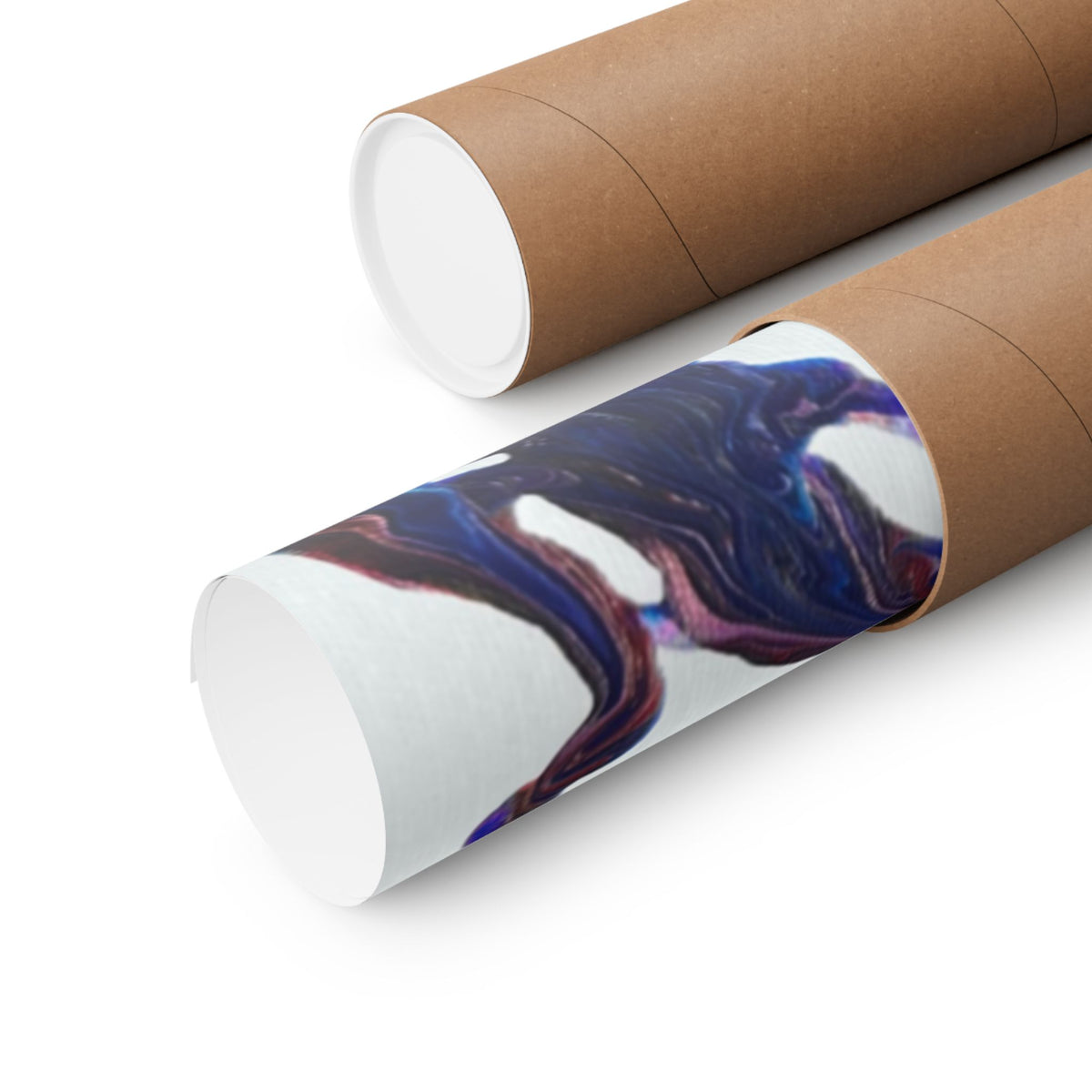 Abstract Red & Blue Matte Poster Universe Horizontal Modern Art Print