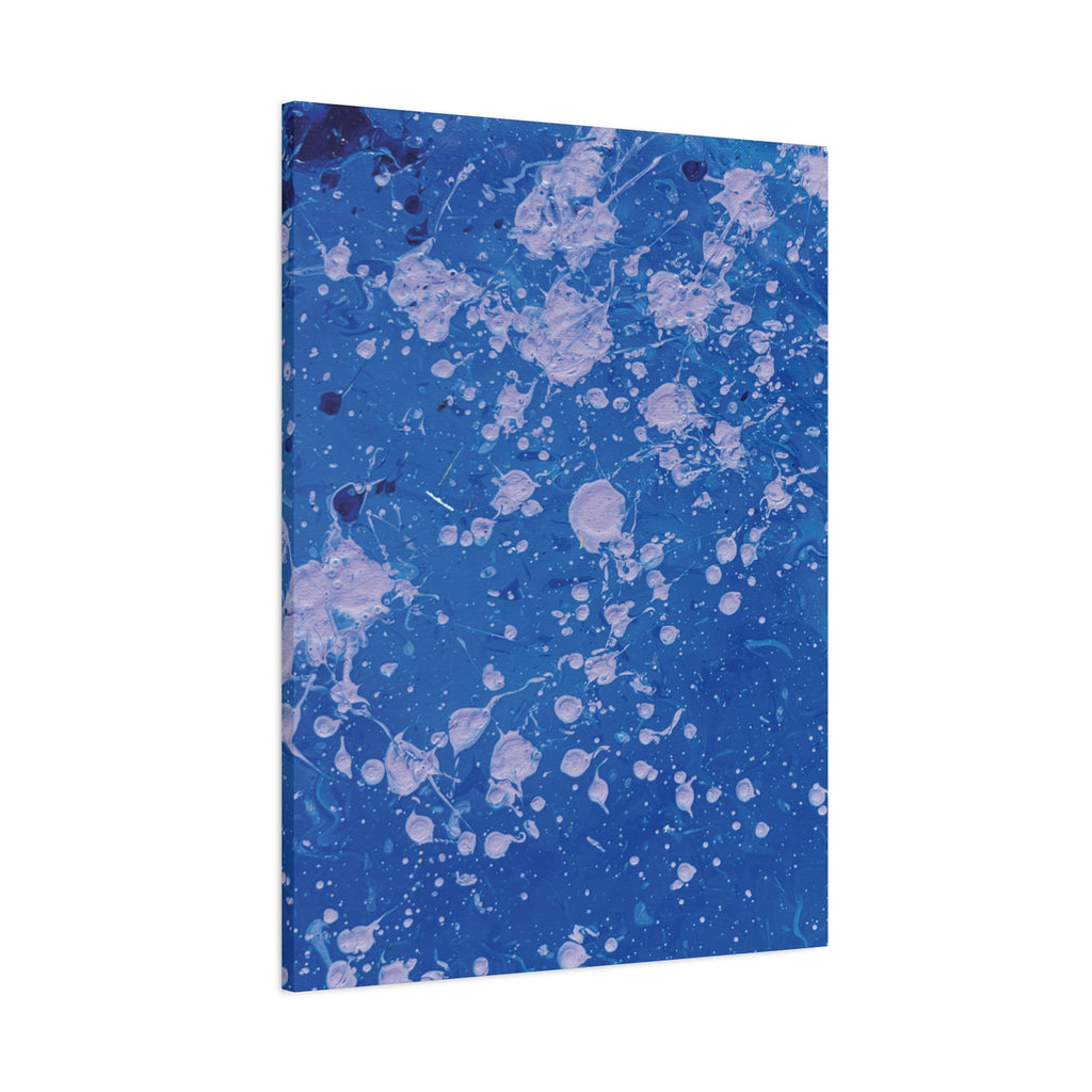 Blue Abstract Splatter Canvas Print  Dots (Matte Stretched 1.25")
